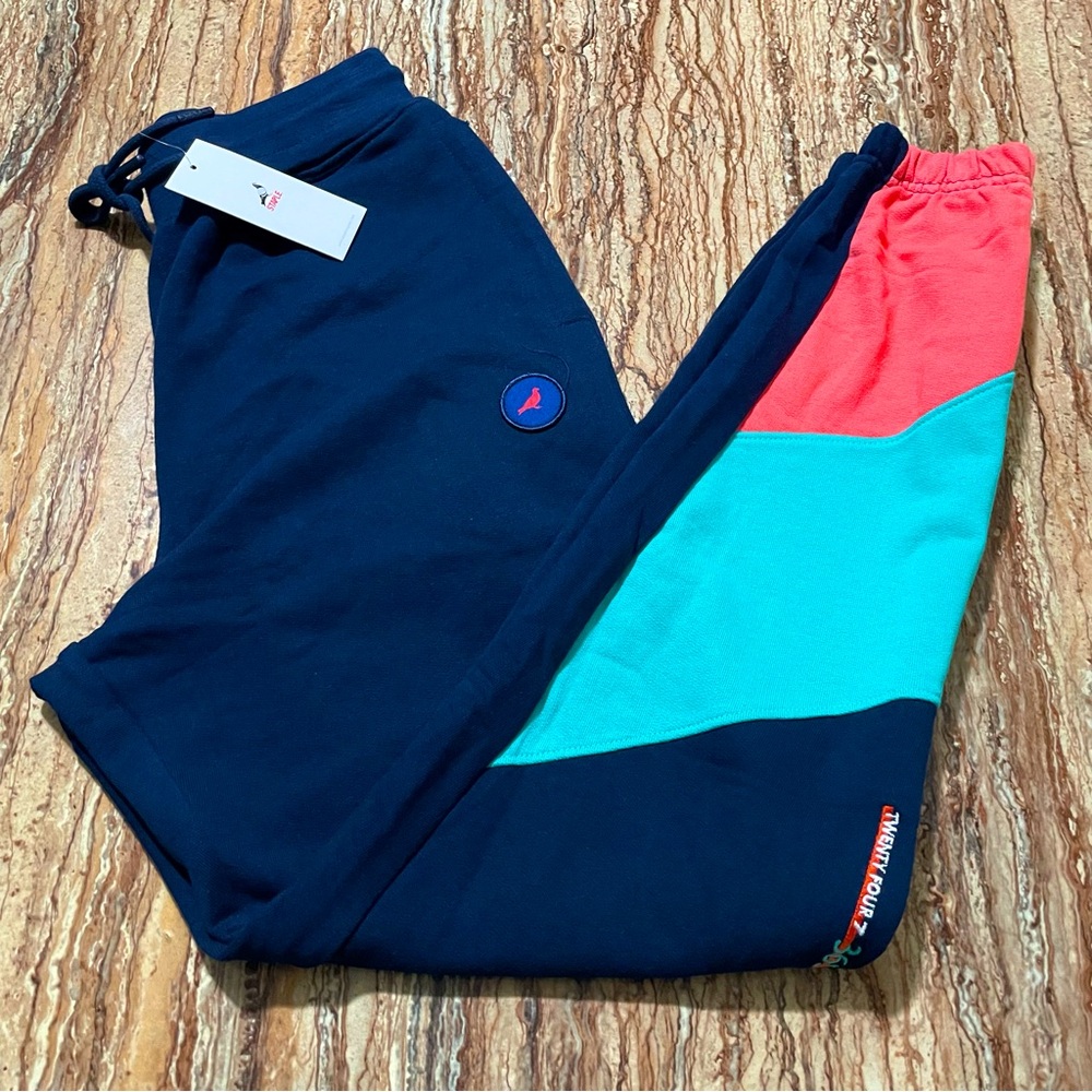 Staple Pigeon Sweatpants Navy Blue Mens Size Small  Graphic Logo Color Block